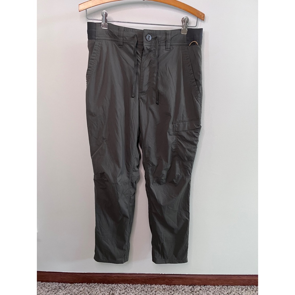 REI Co-op Mens Hiking Pants 32x27.5 Dark Olive Green Cargo Outdoor Trousers